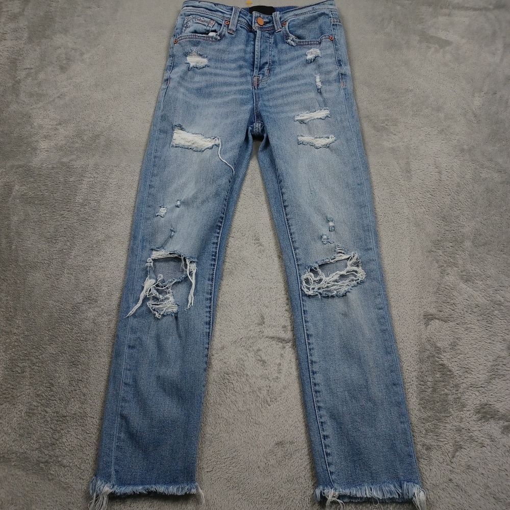 BKE Jeans Womens 24 Blue Denim High Rise Ankle Casual Distressed Stretch